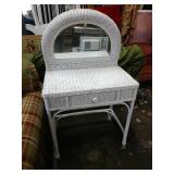 Wicker vanity and mirror