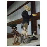 Serving butler (no tray) + 3 figures