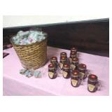 12 candles & basket of 4.5" flowering cactus