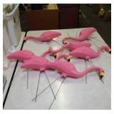 Pink flamingo yard decor