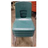 4 stackable school chairs