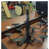 Wrought iron hanging candelabra