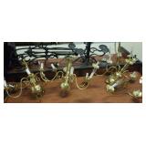 3 matching brass ceiling lights
