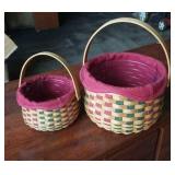 Pair of Longaberger baskets with liner & protector