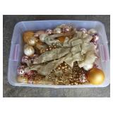 Tote of gold & lavender  Christmas decorations