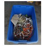 Tote of electrical cords, extension  cords