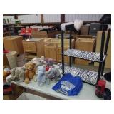 Stuffed animals, & shelf