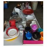 Kitchen glassware , including Pfaltzgraff