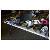 LG computer monitor, desk lamp, hair care, decor