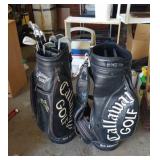 2 Callaway golf bags & 8 Wilson irons
