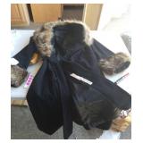 Wool coat with fur collar & cuffs