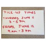 Pick-up dates & times