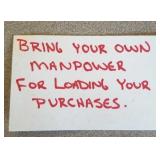 Bring your own loading help!