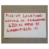 Pick-up Times Thurs 3-5 Fri 9am-3pm Fairgrounds