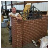 Plywood and faux brick decor