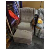 Rocker recliner & footstool