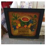 Large fruit painting on board