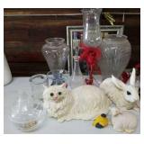 Vases  decanter,  & animals