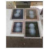 4 framed art pieces
