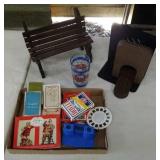 Playing cards, viewmaster, Pepsi glass, etc.