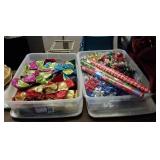 Christmas bows, paper, &  tissue