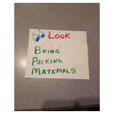 Bring your own packing materials & boxes!