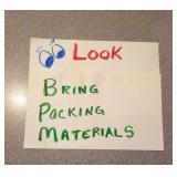 Bring your own packing materials & boxes!