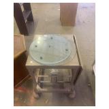 Typing table and glass