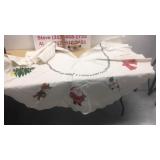 Christmas tree skirt, sm frosty felt basket