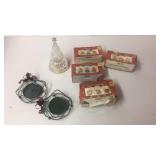 Christmas candle holders, Avon crystal holiday