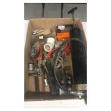 Grease gun, hammer, assorted sockets, drywall