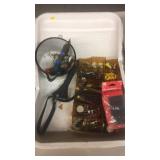 Paint tray, electrical connectors, drill bits,