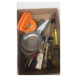 Rulers, scissors, suction cup dent puller,