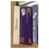 Envelopes, photo paper, desk lamp