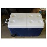 Large Rubbermaid cooler on wheels