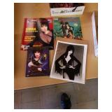 Elvira autographed photo & DVD. 2 magazines