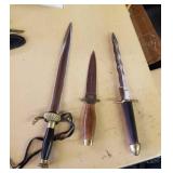 3 daggers & sheaths