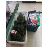 4 foot Christmas lights, storage box,  bags, bows