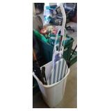 Electric steamer, umbrella, 2 canes, ironing board
