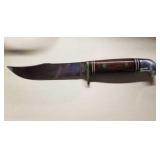 Western knife with exotic wood handle