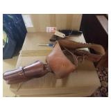 Hand tooled Viking leather belt & holster