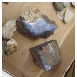 2 small Petrified wood pieces, etc.