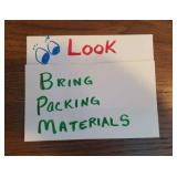 Bring your own packing materials