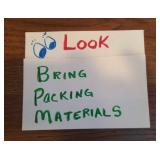Bring your own packing materials