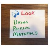 Bring your own packing materials