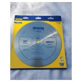 Irwin 10" 180T 5/8 arbor blade construction