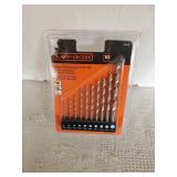 Black and Decker 10 pc Drill Bit Set
