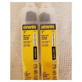2 Irwin 1" Silver and Deming Drill Bits 1/2
