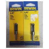 2 Irwin 1/4" Plug Cutter