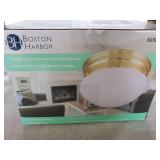 Boston Harbor 1 Bulb  Round Ceiling Polished